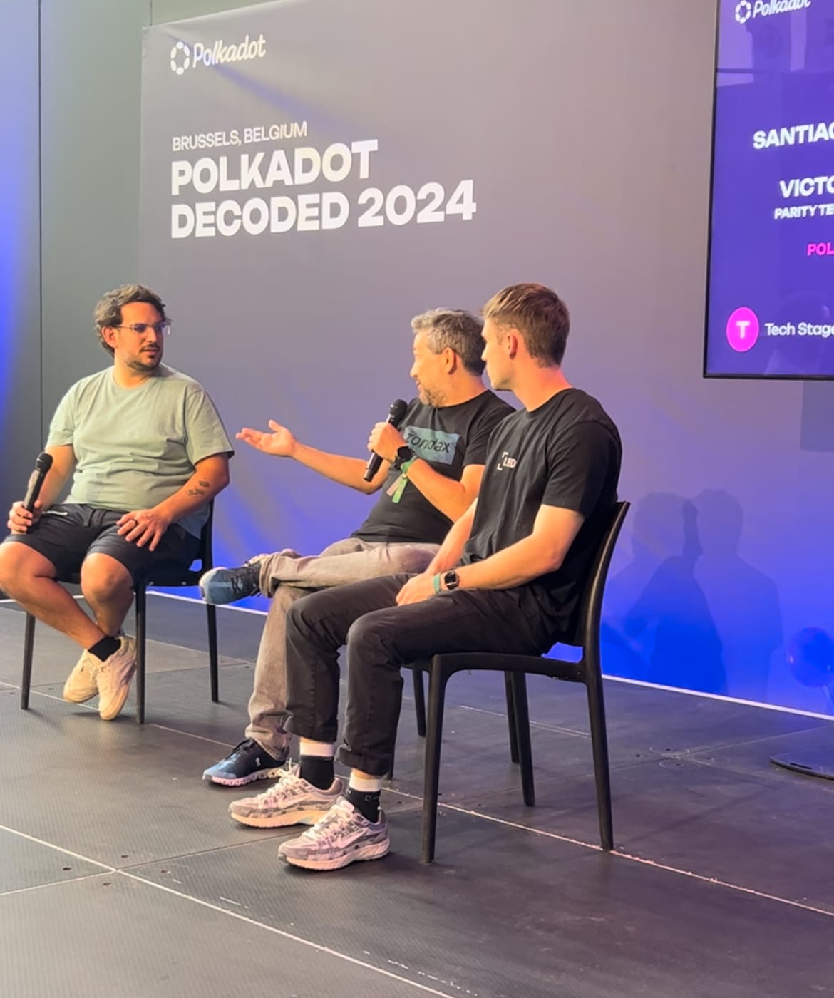 From left to right: Santiago Balaguer from Parity, Juan Leni from Zondax and Victor Forgeoux from Ledger